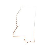 mapa do Mississippi em fundo branco vetor