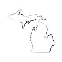 mapa de michigan em fundo branco vetor