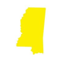 mapa do Mississippi em fundo branco vetor