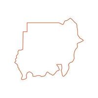 mapa do sudão em fundo branco vetor