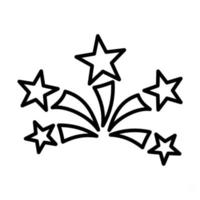 estilo de linha de ícone de estrela de fogos de artifício... vetor