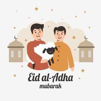 cartaz de celebração feliz eid al-adha vetor