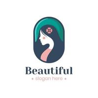 distintivo de logotipo criativo do símbolo de mulher de beleza pode ser usado cosméticos, salão, spa, cuidados com a pele vetor
