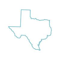 mapa do texas em fundo branco vetor