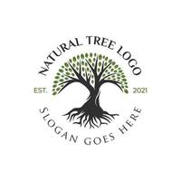 design de logotipo criativo da vida da árvore, ícone de árvore, design de elementos de jardim verde vetor
