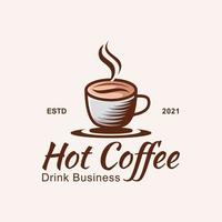 logotipo vintage de bebida café ou chá para bebida de negócios, logotipo retrô de café café vetor