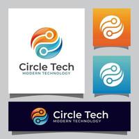 logotipo de tecnologia global de círculo abstrato vetor