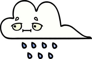 nuvem de chuva de desenho animado estilo quadrinhos vetor