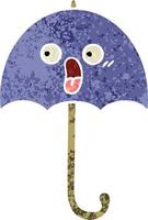 guarda-chuva de desenho animado estilo ilustração retrô vetor