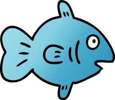 doodle de desenho animado gradiente de um peixe marinho vetor