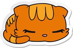 adesivo cartoon kawaii lindo gatinho dormindo vetor