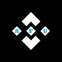 design criativo abstrato do logotipo da carta afu. afu design exclusivo vetor