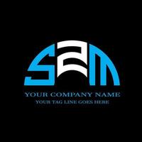 design criativo do logotipo da carta szm com gráfico vetorial vetor