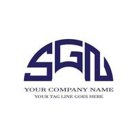 design criativo do logotipo da carta sgn com gráfico vetorial vetor