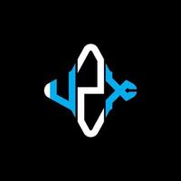 design criativo do logotipo da letra uzx com gráfico vetorial vetor