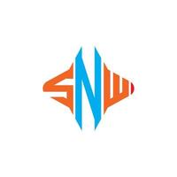 design criativo do logotipo da carta snw com gráfico vetorial vetor