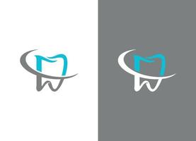 arquivo de vetor gratuito de dente dental e logotipo da letra d