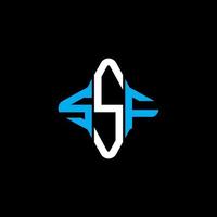 design criativo de logotipo de carta ssf com gráfico vetorial vetor
