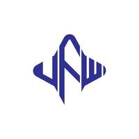 design criativo do logotipo da letra ufw com gráfico vetorial vetor