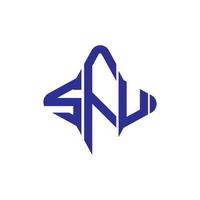 design criativo do logotipo da carta sfu com gráfico vetorial vetor