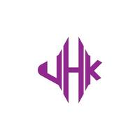 design criativo do logotipo da carta uhk com gráfico vetorial vetor