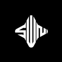 design criativo do logotipo da carta swn com gráfico vetorial vetor