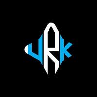 design criativo do logotipo da carta urk com gráfico vetorial vetor