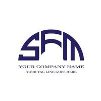 design criativo do logotipo da carta sfm com gráfico vetorial vetor