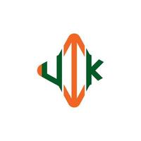 design criativo do logotipo da letra uik com gráfico vetorial vetor