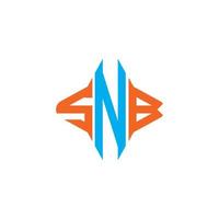 design criativo de logotipo de carta snb com gráfico vetorial vetor