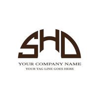 design criativo do logotipo da carta shd com gráfico vetorial vetor