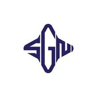 design criativo do logotipo da carta sgn com gráfico vetorial vetor