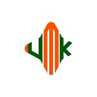 design criativo do logotipo da carta umk com gráfico vetorial vetor