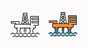 ícone da plataforma de petróleo. símbolo de vetor linear em um estilo simples.