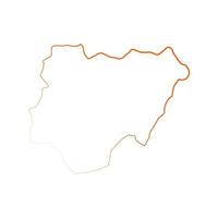 mapa da Nigéria em fundo branco vetor