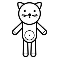 gato. ícone de bebê em um fundo branco, desenho vetorial de linha. vetor