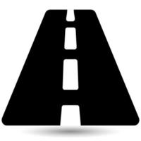 ícone de vetor de estrada reta isolado em um fundo branco.