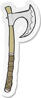 adesivo de um machado viking de desenho animado vetor