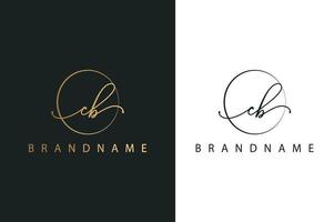 cb cb logotipo desenhado à mão de assinatura inicial, moda, joias, fotografia, boutique, roteiro, casamento, modelo de logotipo de vetor criativo floral e botânico para qualquer empresa ou negócio.