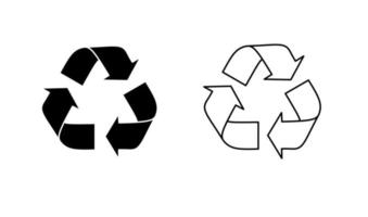 reciclar o ícone do símbolo isolado no fundo branco vetor