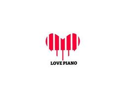 amo o ícone do logotipo do piano vetor