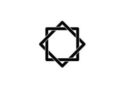ícone de vetor de logotipo preto de ornamento islâmico árabe simples isolado no fundo branco