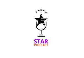 logotipo do podcast estrela vetor