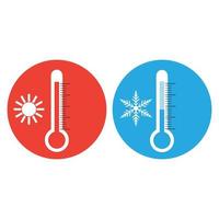 indicadores de termômetro plano azul e vermelho para medição de temperatura vetor