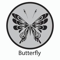 lindo ícone de borboleta vetor