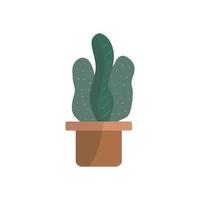 mão desenhada vetor plano mini cacto no vaso. ilustração de plantas isolada no fundo branco.