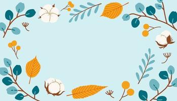 fundo de vetor de design plano outono ilustração de folhas de outono