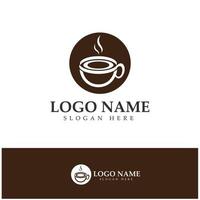 xícara de café logotipo modelo vetorial ícone ilustração design vetor