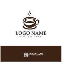 xícara de café logotipo modelo vetorial ícone ilustração design vetor