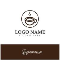 xícara de café logotipo modelo vetorial ícone ilustração design vetor